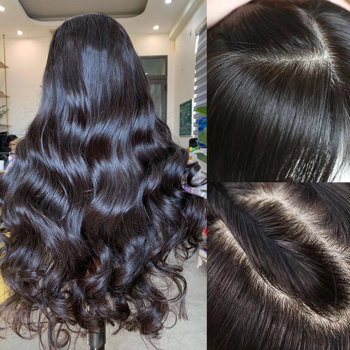 Upgraded Knot-Free 13x6 Fitted Cap Glueless Skin Melt Lace Front Wig Body Wave