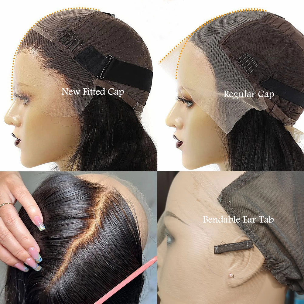 Upgraded Knot-Free 13x6 Fitted Cap Glueless Skin Melt Lace Front Wig Body Wave