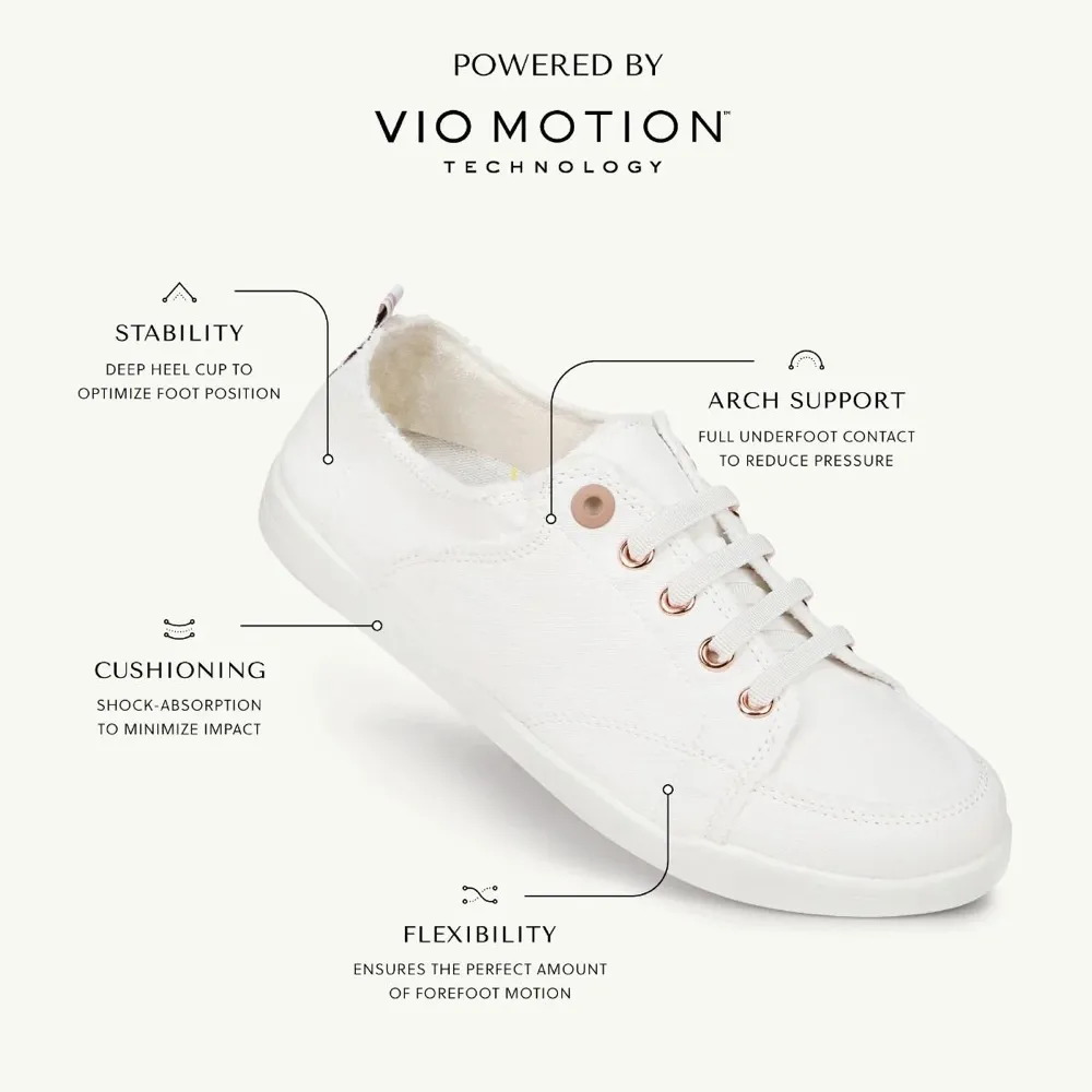 Vionic Women's Pismo Canvas Sneaker in Cream