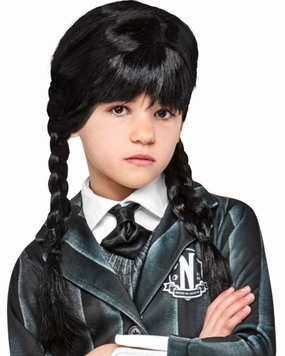 Wednesday Nevermore Wednesday Black Plaited Kids Wig