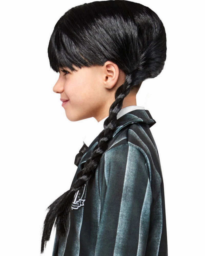 Wednesday Nevermore Wednesday Black Plaited Kids Wig