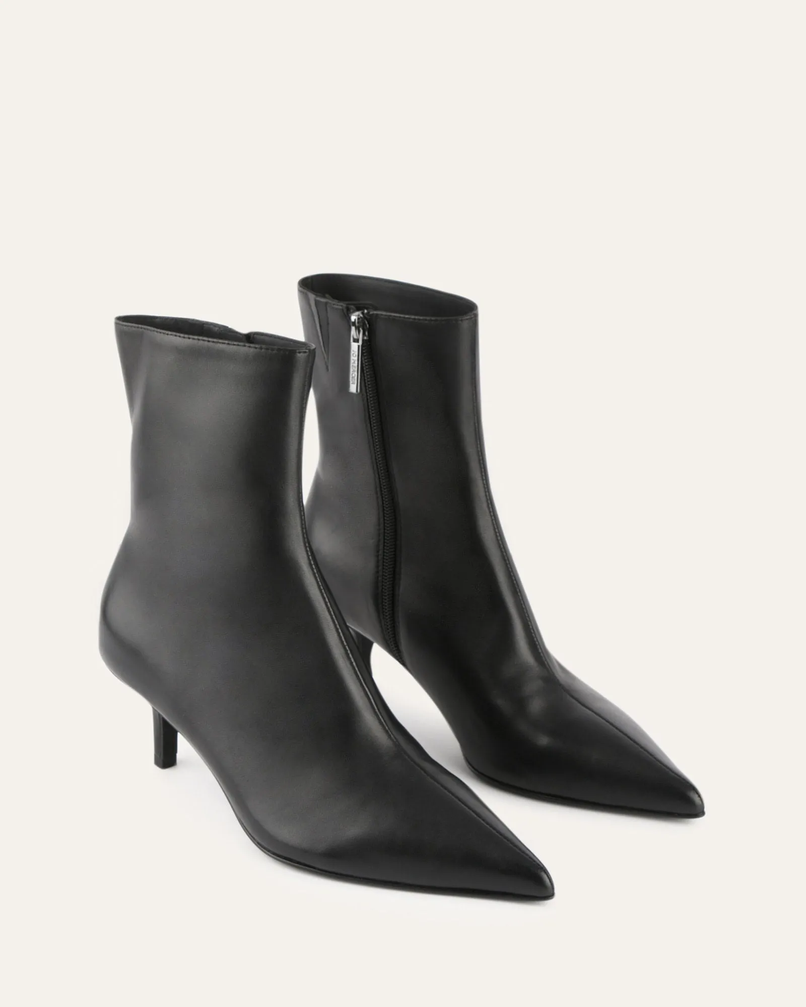 WINNIE MID ANKLE BOOTS BLACK LEATHER