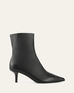 WINNIE MID ANKLE BOOTS BLACK LEATHER