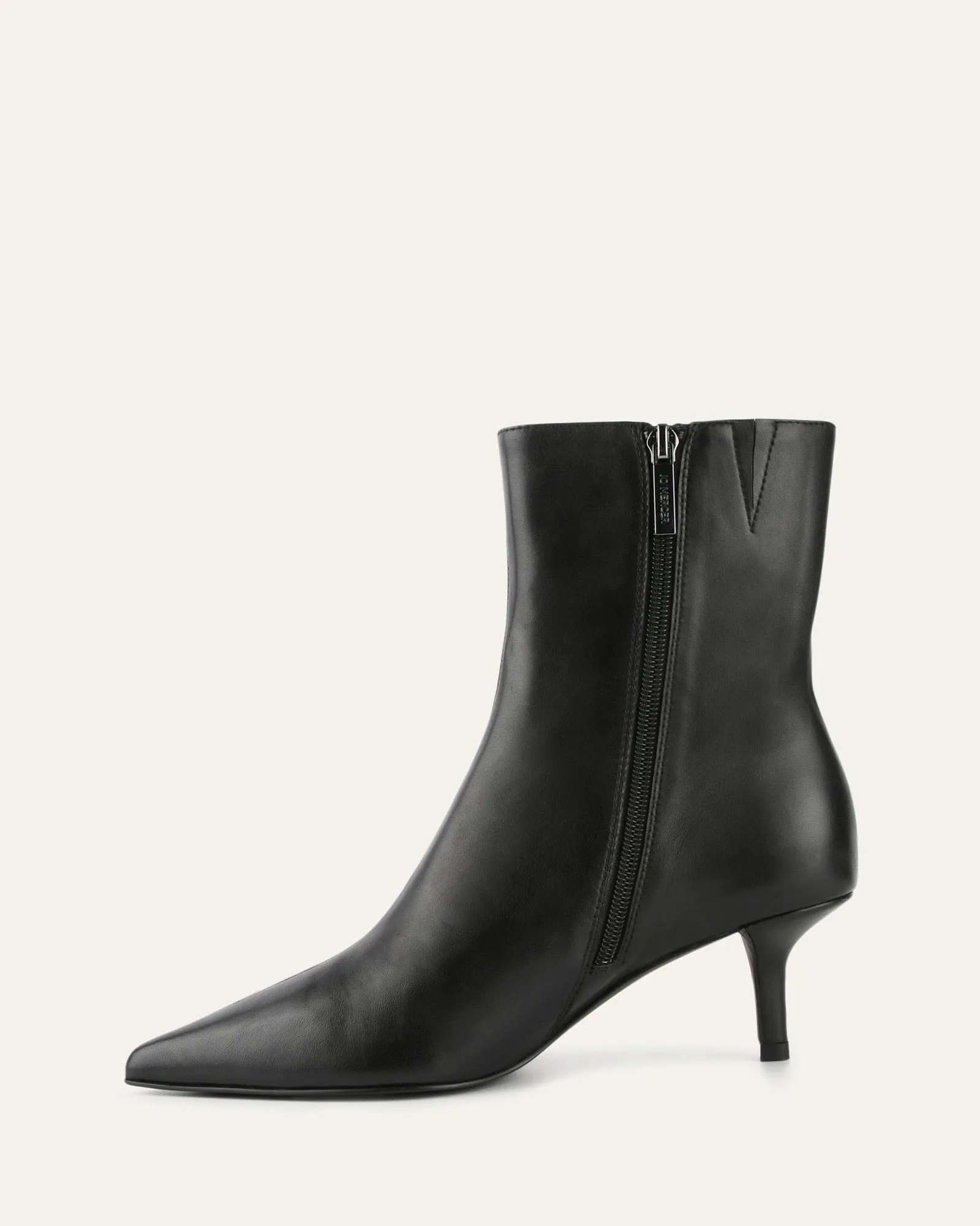 WINNIE MID ANKLE BOOTS BLACK LEATHER