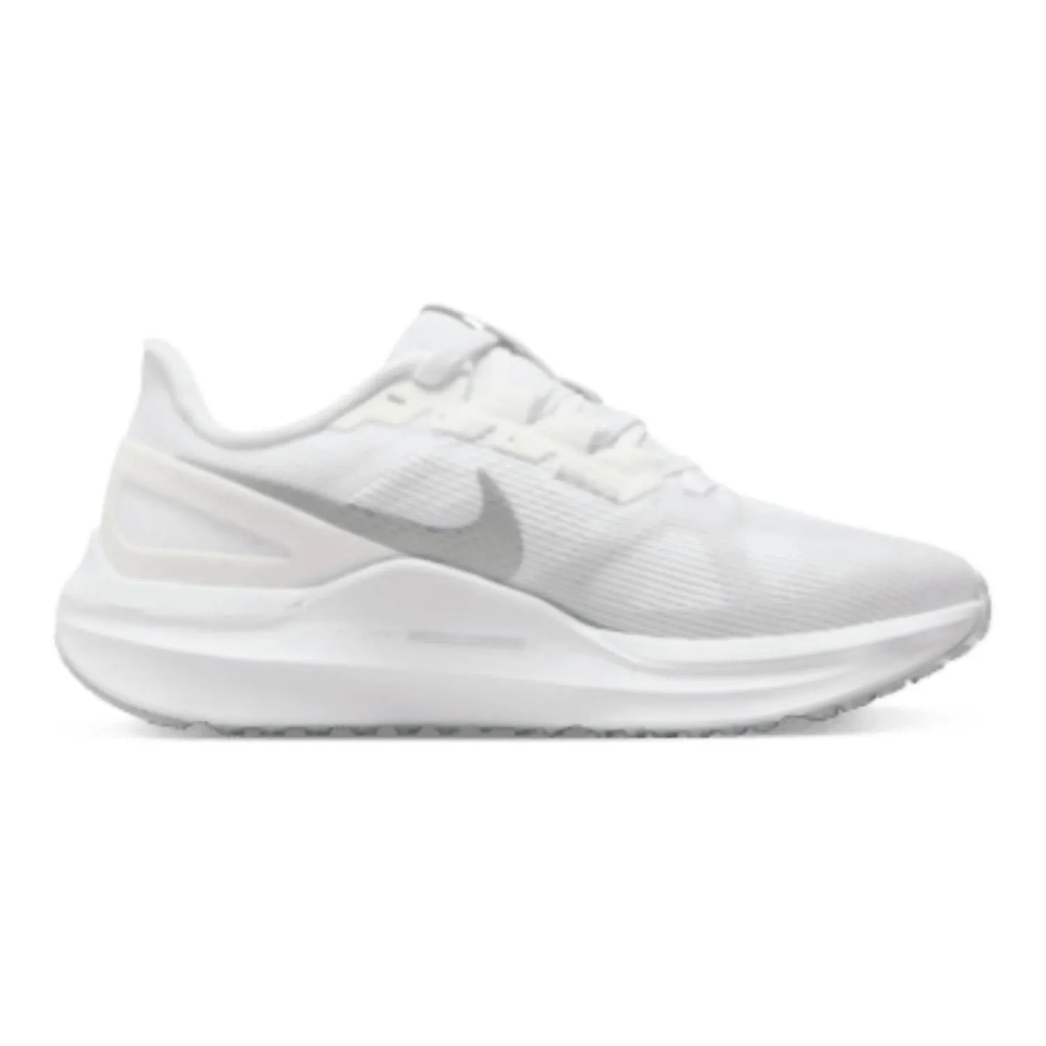 Women's Air Zoom Structure 25 Shoes In White/pure Platinum/metallic Silver