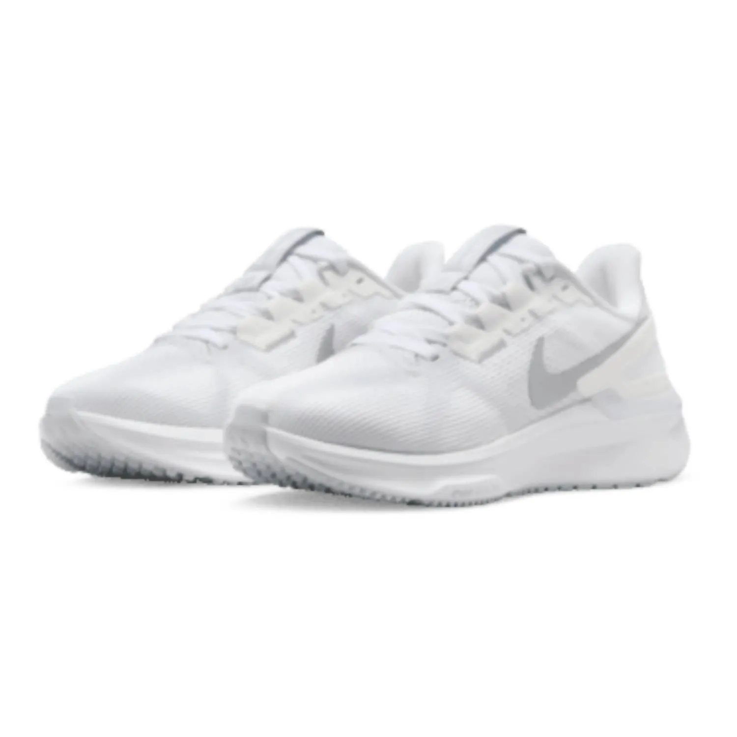 Women's Air Zoom Structure 25 Shoes In White/pure Platinum/metallic Silver