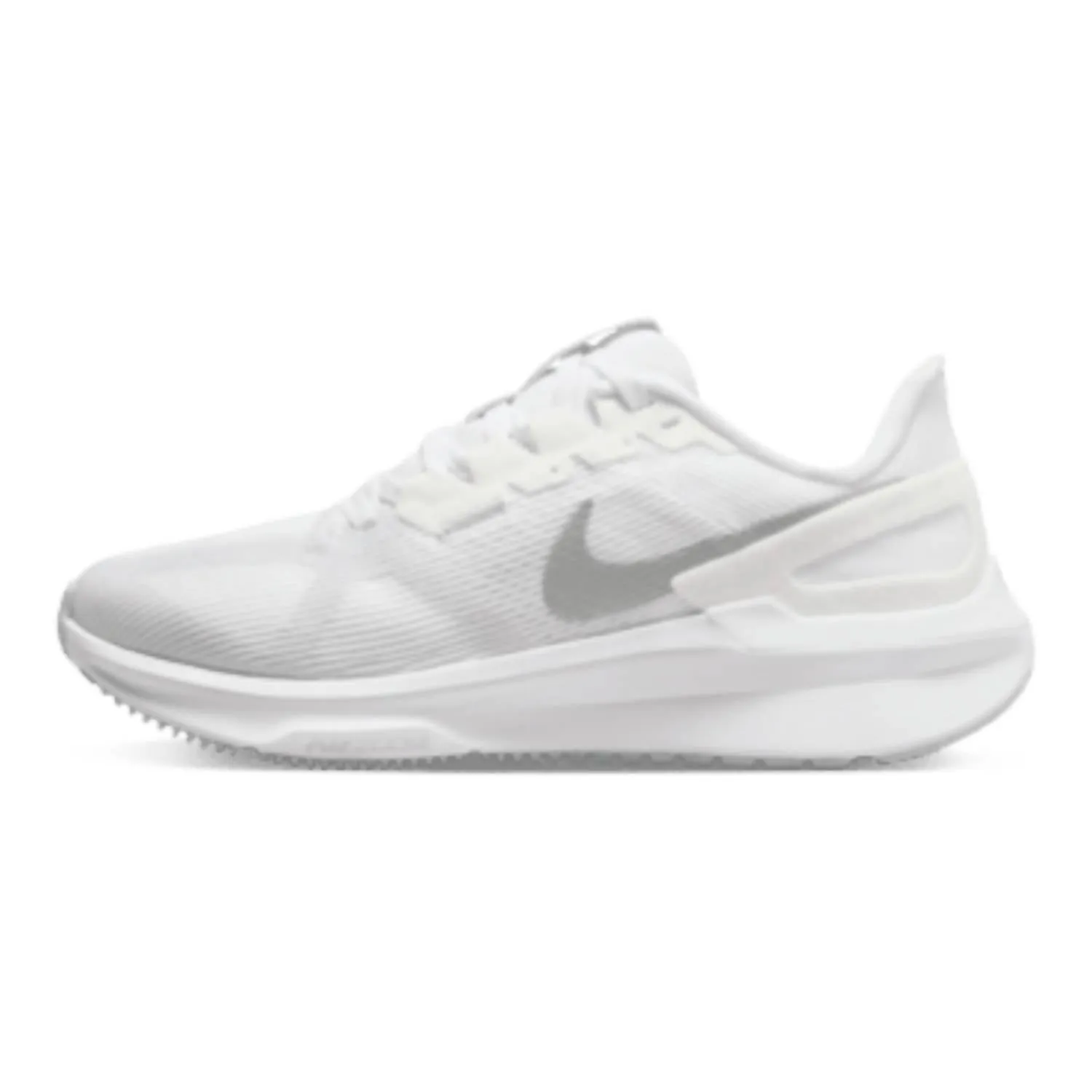 Women's Air Zoom Structure 25 Shoes In White/pure Platinum/metallic Silver