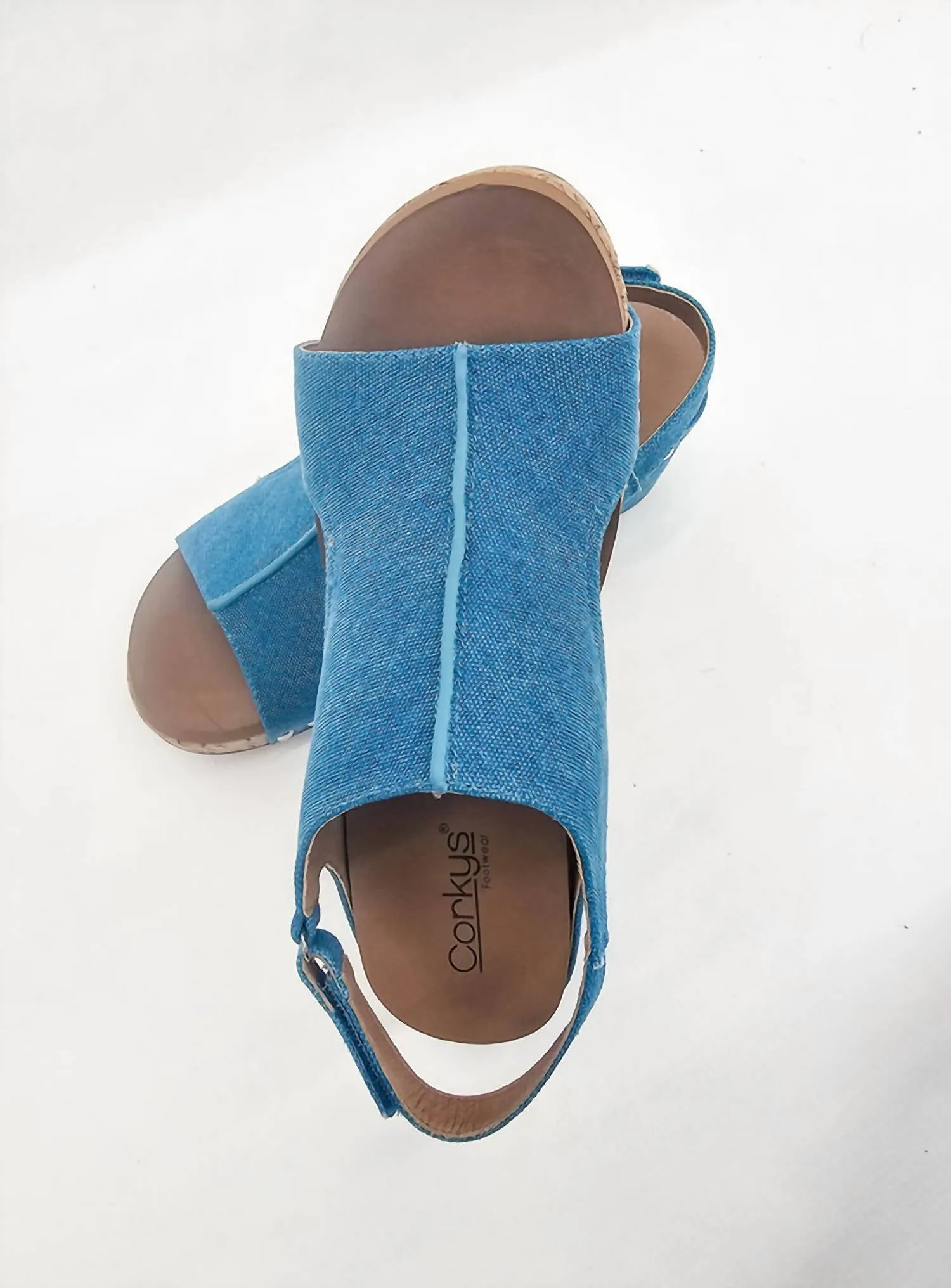Women's Carley Wedge Sandal In Turquoise Washed Canvas