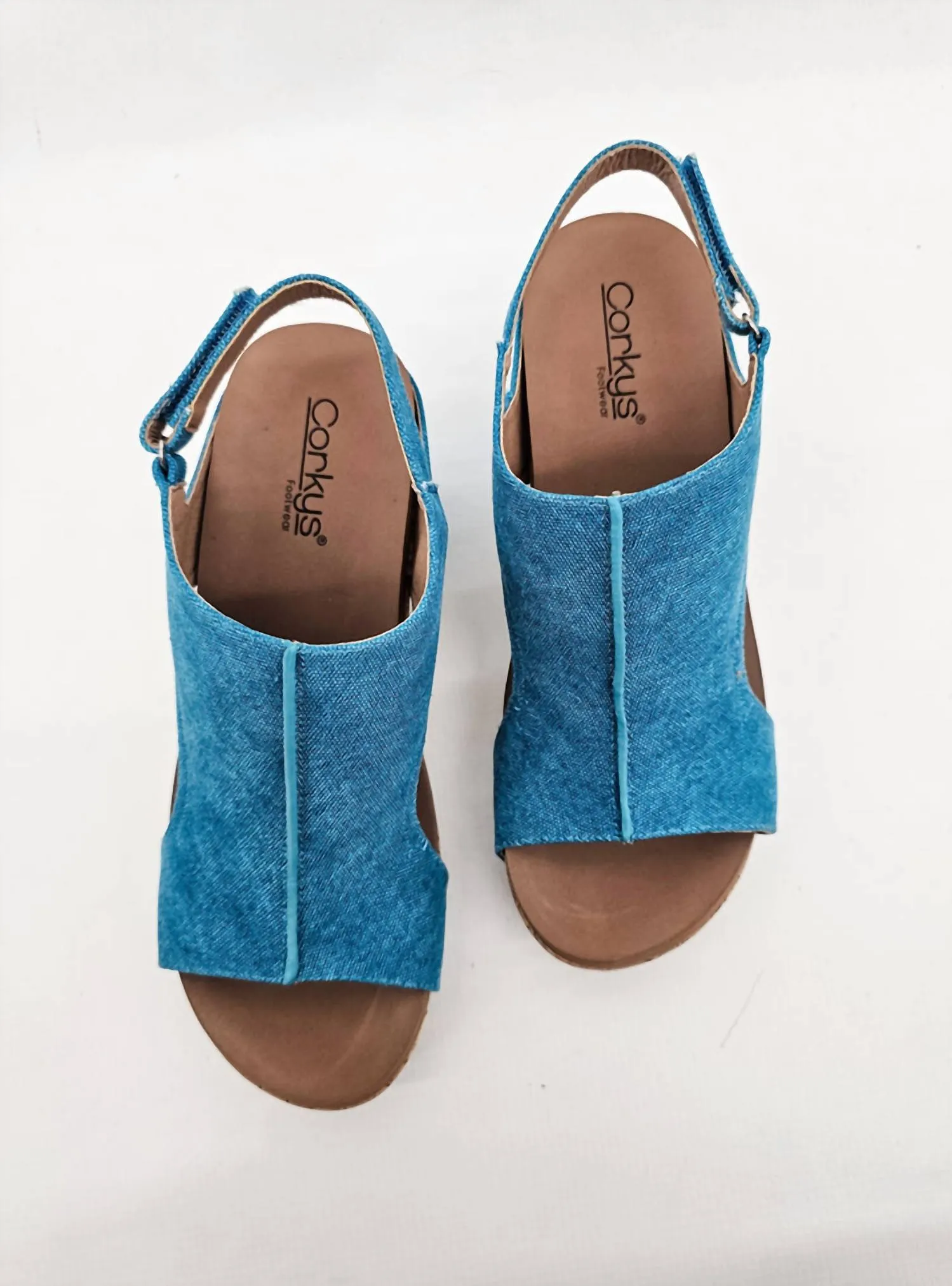 Women's Carley Wedge Sandal In Turquoise Washed Canvas