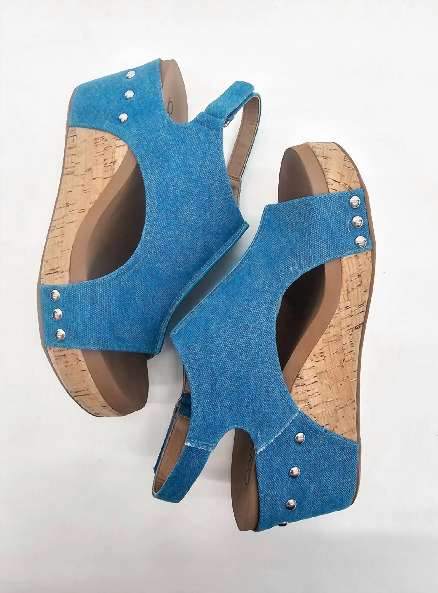 Women's Carley Wedge Sandal In Turquoise Washed Canvas