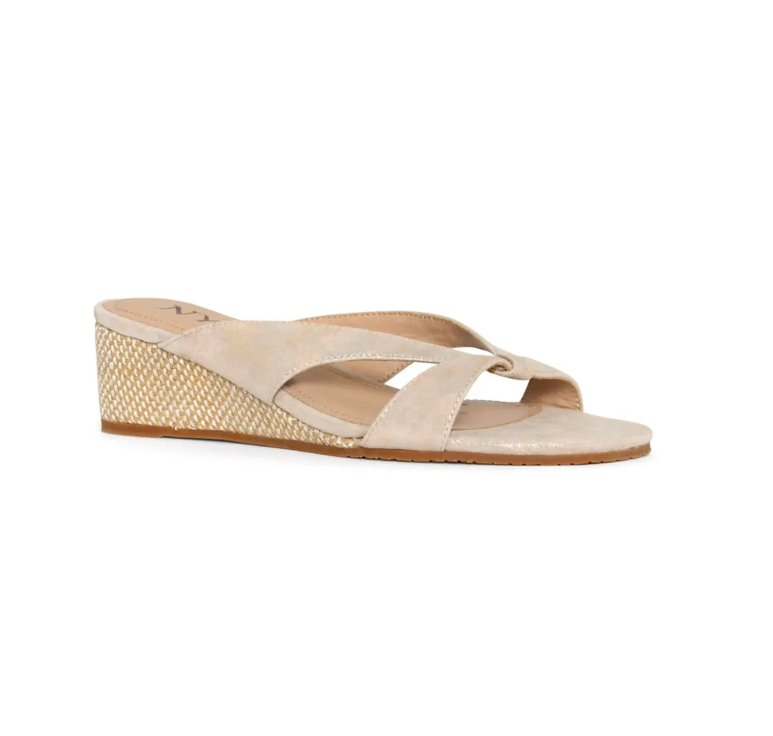 Women's Contessa Wedge Sandals In Sand Light Gold Metallic Suede