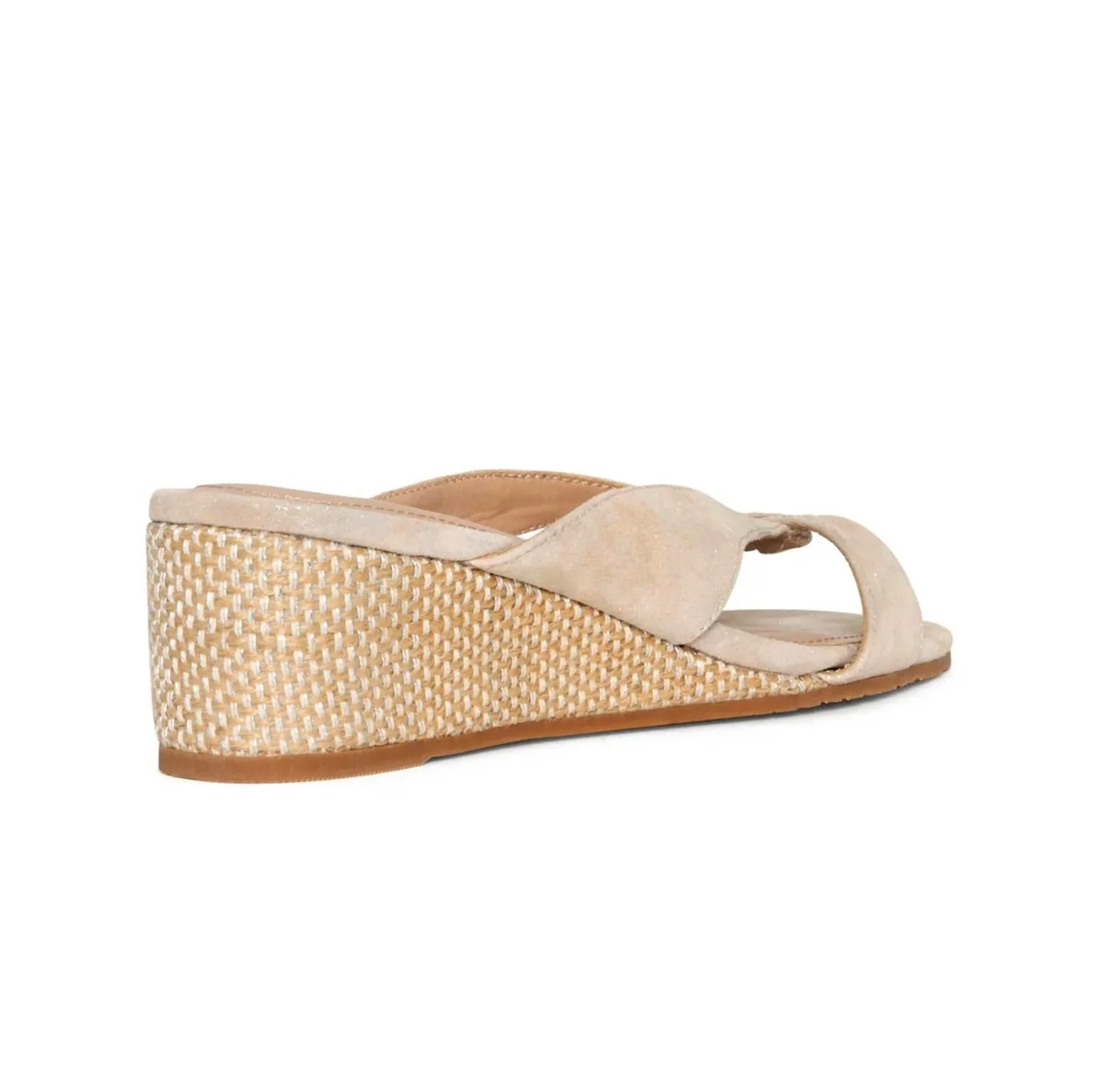 Women's Contessa Wedge Sandals In Sand Light Gold Metallic Suede