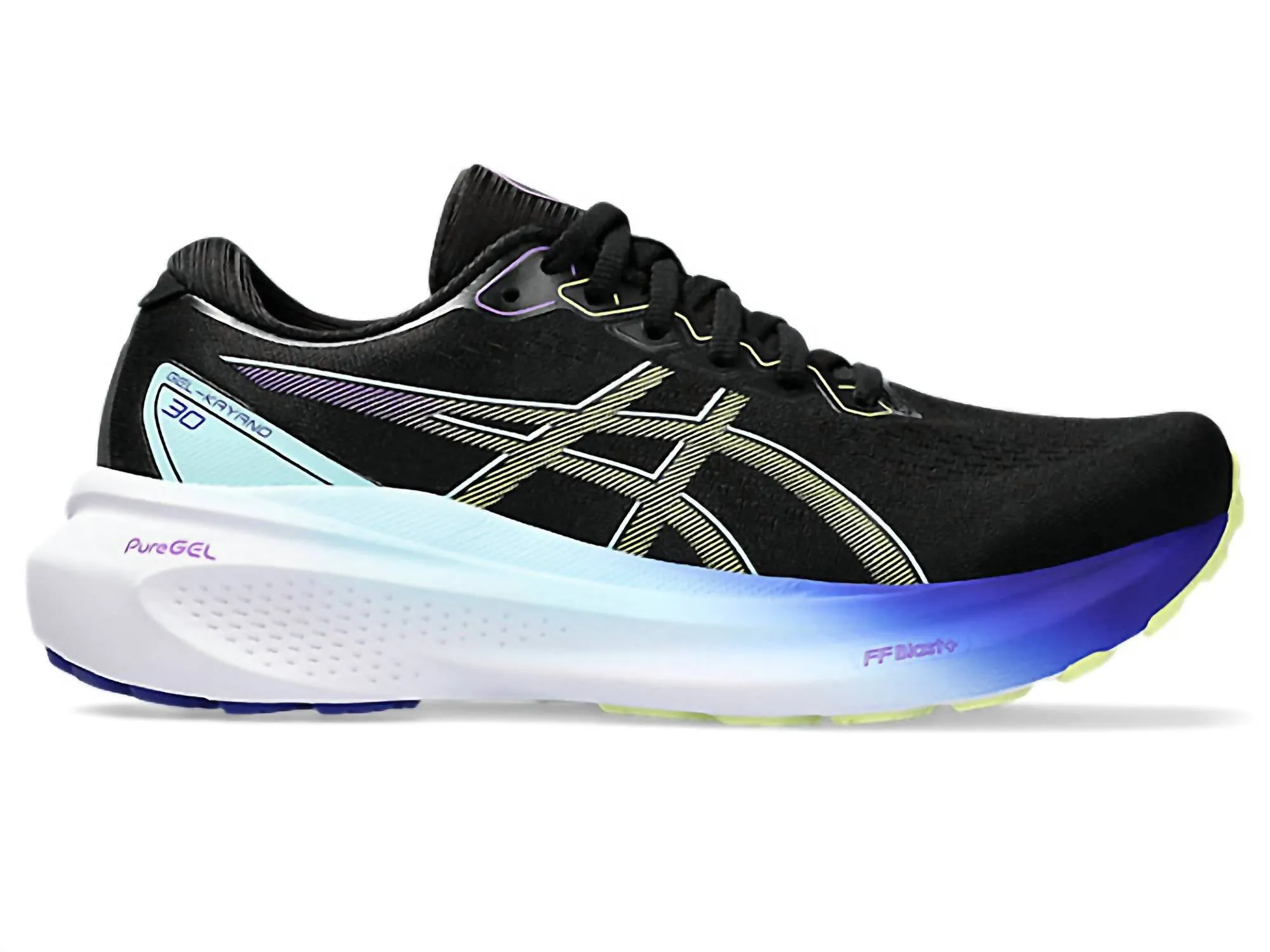 Women's Kayano 30 Shoes In Black/glow Yellow