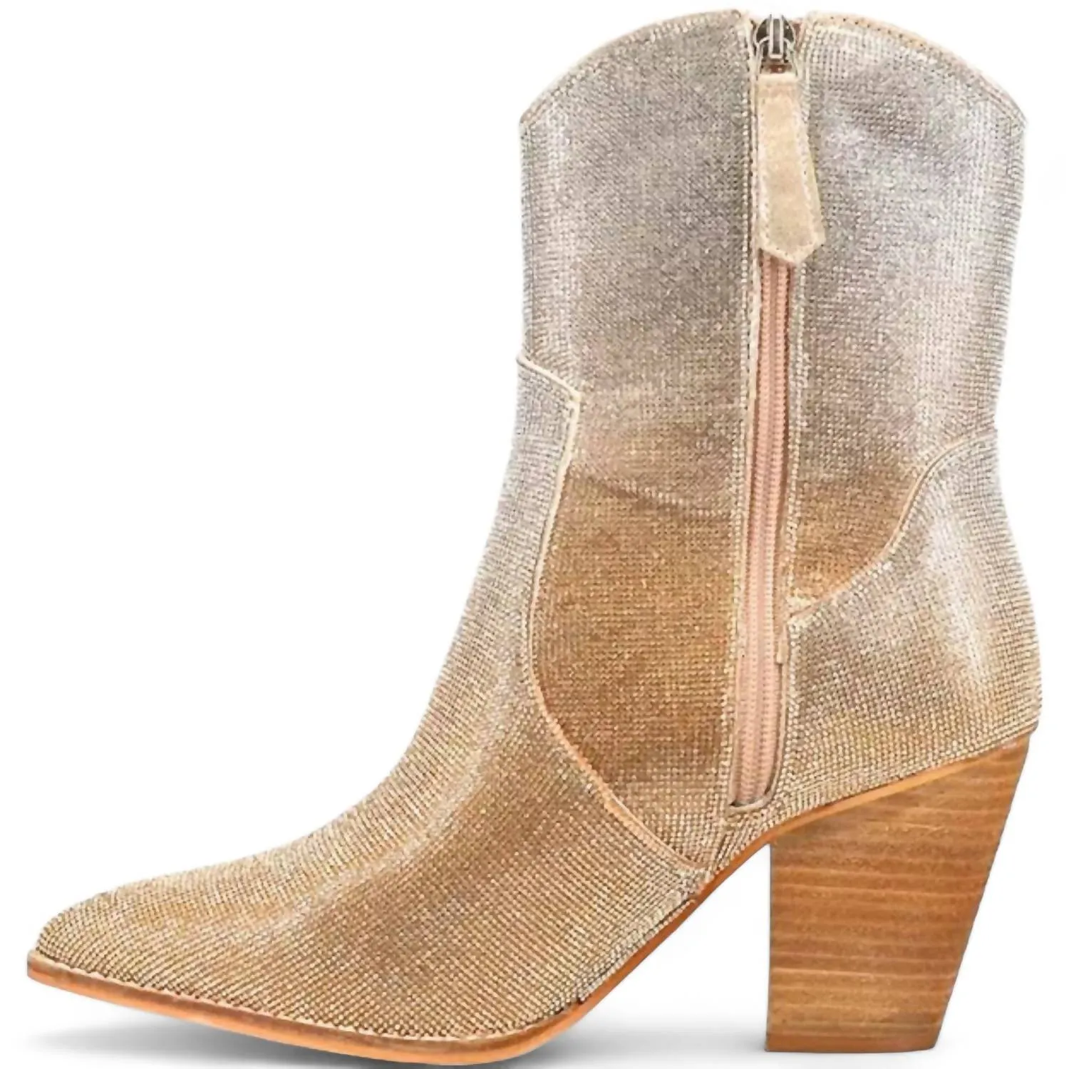 Women's Selfie Rhinestone Bootie In Gold Ombre