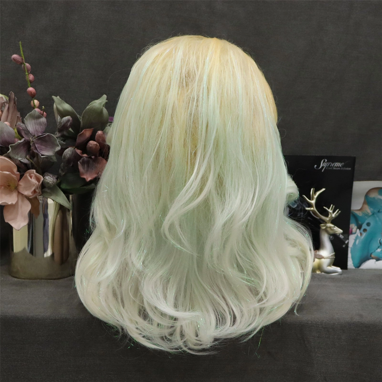 Yellow and Green Ombre Lace Front Drag Queen Styled Wig