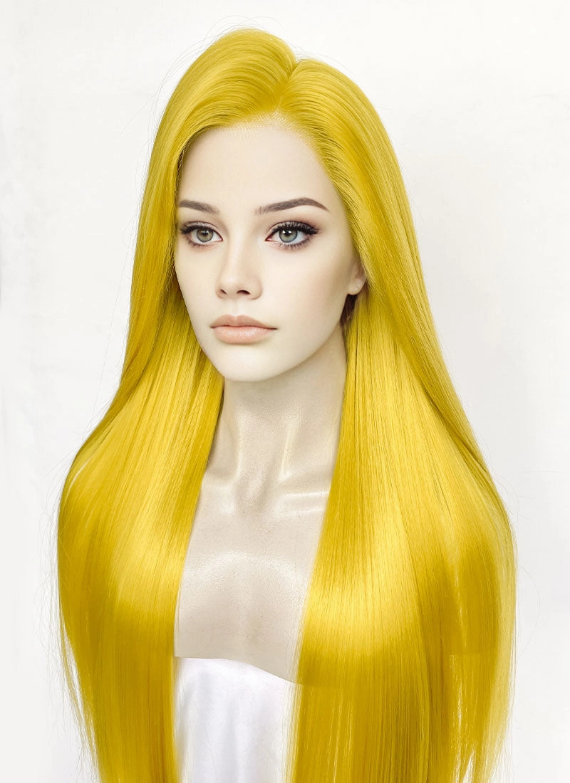 Yellow Straight Lace Front Synthetic Wig LW4057